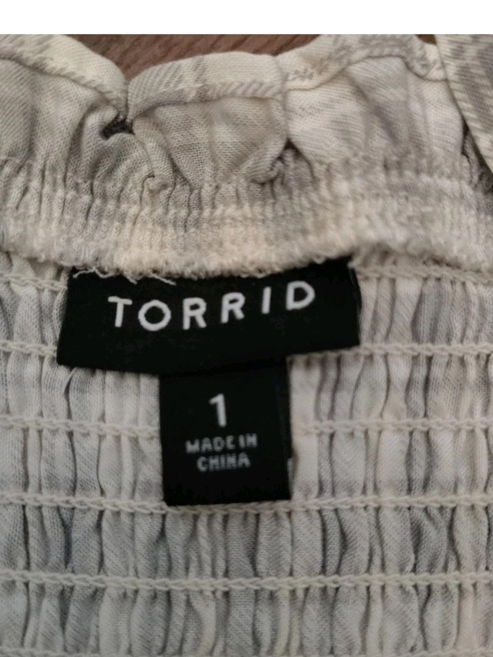 torrid Cream and Gray Gingham Smocked Tank Dress - Picture 4 of 5
